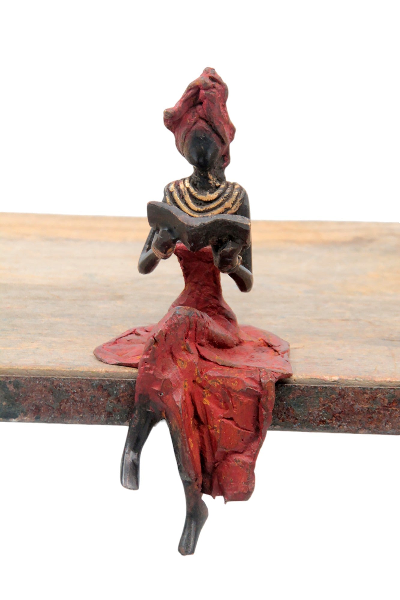 Bronze assis 15 cm rouge n°9