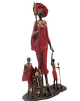 Famille Massaï 50 cm rouge n°1 Bronzes d'Afrique