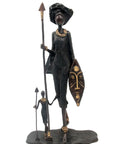 Famille Massaï 50 cm noire n°1 Bronzes d'Afrique