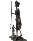 Famille Massaï 50 cm noire n°1 Bronzes d'Afrique