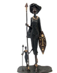Famille Massaï 50 cm noire n°1 Bronzes d'Afrique