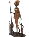 Famille Massaï 50 cm marron n°1 Bronzes d'Afrique
