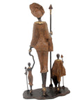 Famille Massaï 50 cm marron n°1 Bronzes d'Afrique
