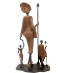 Famille Massaï 50 cm marron n°1 Bronzes d'Afrique