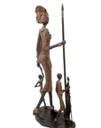 Famille Massaï 50 cm marron n°1 Bronzes d'Afrique