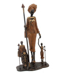 Famille Massaï 50 cm marron n°1 Bronzes d'Afrique