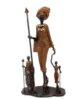 Famille Massaï 50 cm marron n°1 Bronzes d'Afrique