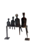 Bronze famille abstraite sur banc 28 cm marron n°2 Bronzes d'Afrique
