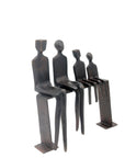 Bronze famille abstraite sur banc 28 cm marron n°2 Bronzes d'Afrique