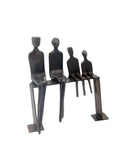 Bronze famille abstraite sur banc 28 cm marron n°2 Bronzes d'Afrique