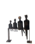 Bronze famille abstraite sur banc 28 cm marron n°3 Bronzes d'Afrique