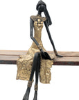 Bronze assis 40 cm doré n°3 Bronzes d'Afrique