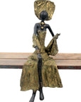 Bronze assis 40 cm vert n°4 Bronzes d'Afrique
