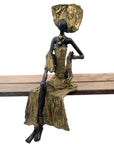 Bronze assis 40 cm vert n°4 Bronzes d'Afrique