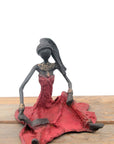 Bronze assis au sol 25 cm rouge n°5 Bronzes d'Afrique