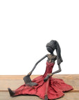 Bronze assis au sol 25 cm rouge n°5 Bronzes d'Afrique