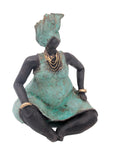 Bronze Big Mama 25 cm turquoise n°1 Bronzes d'Afrique