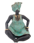 Bronze Big Mama 25 cm turquoise n°1 Bronzes d'Afrique