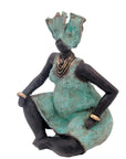 Bronze Big Mama 25 cm turquoise n°1 Bronzes d'Afrique