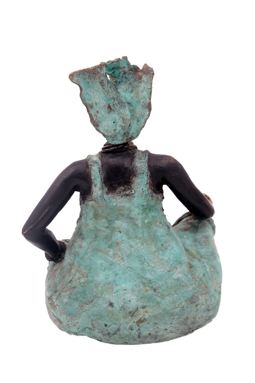 Bronze Big Mama 25 cm turquoise n°1 Bronzes d'Afrique