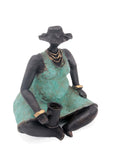 Bronze Big Mama 25 cm turquoise n°2 Bronzes d'Afrique