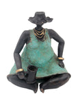 Bronze Big Mama 25 cm turquoise n°2 Bronzes d'Afrique