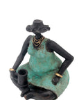 Bronze Big Mama 25 cm turquoise n°2 Bronzes d'Afrique