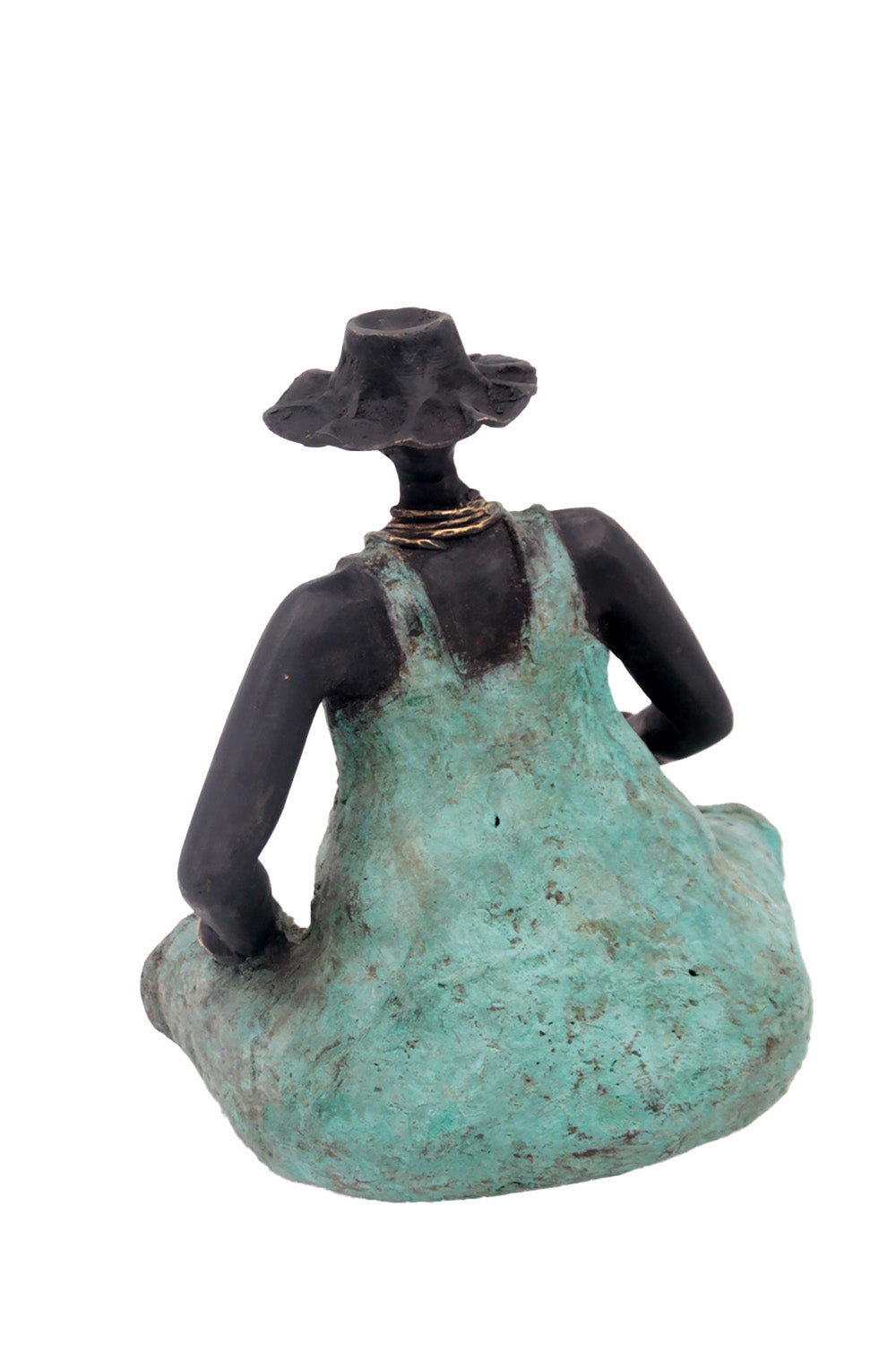 Bronze Big Mama 25 cm turquoise n°2 Bronzes d'Afrique