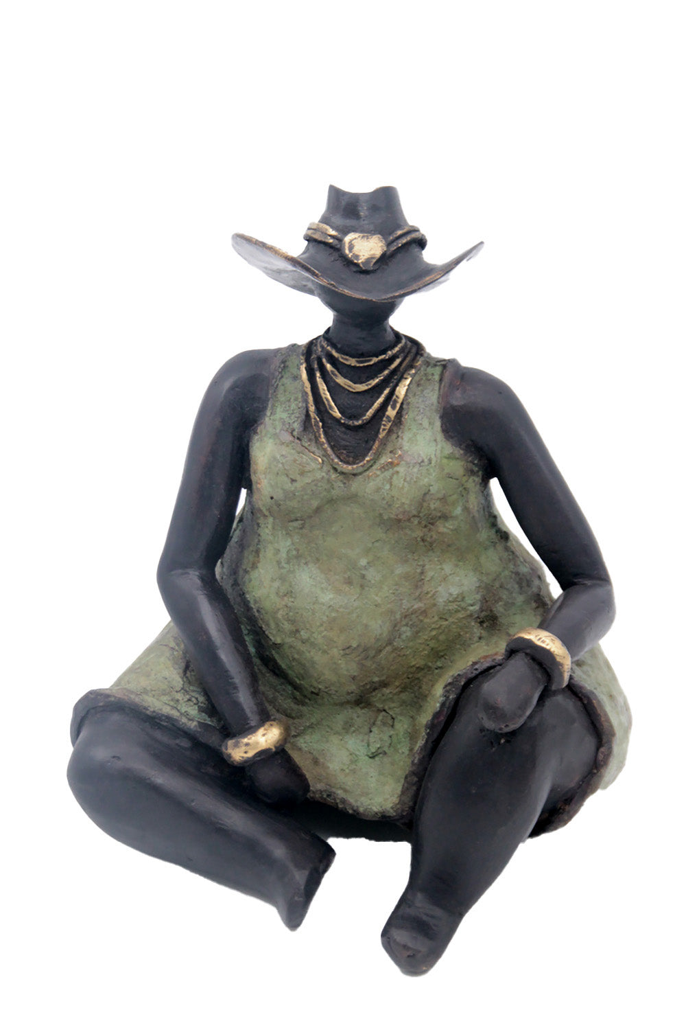 Bronze Big Mama 20 cm vert n°2 Bronzes d'Afrique