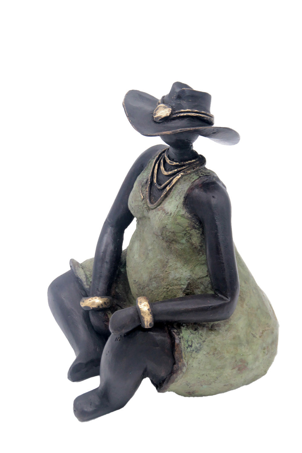 Bronze Big Mama 20 cm vert n°2 Bronzes d'Afrique