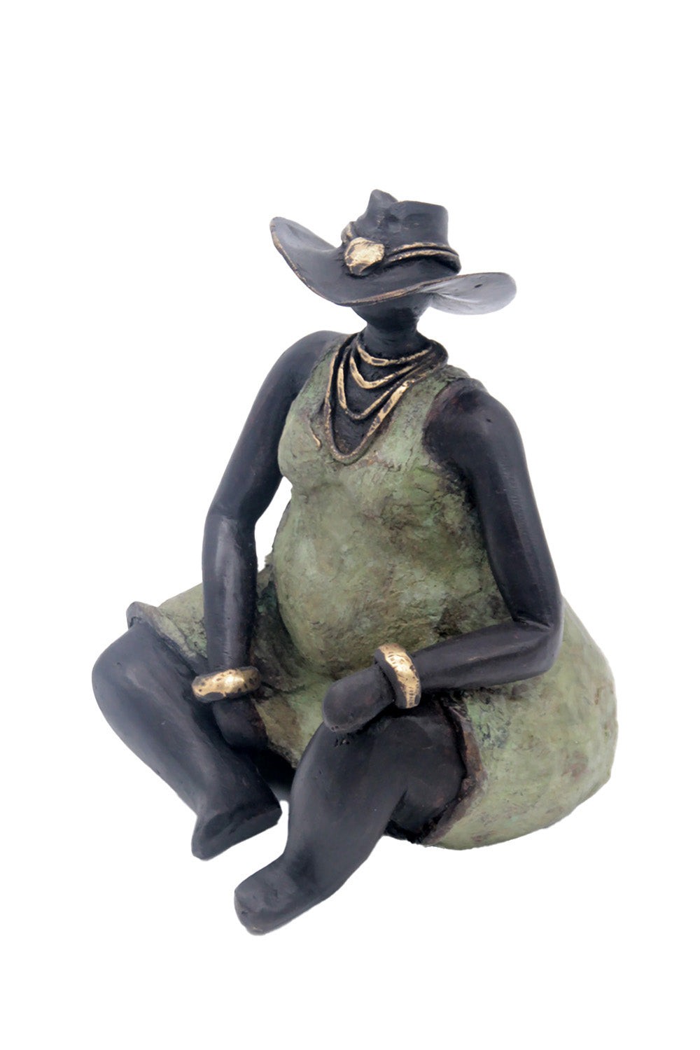 Bronze Big Mama 20 cm vert n°2 Bronzes d'Afrique