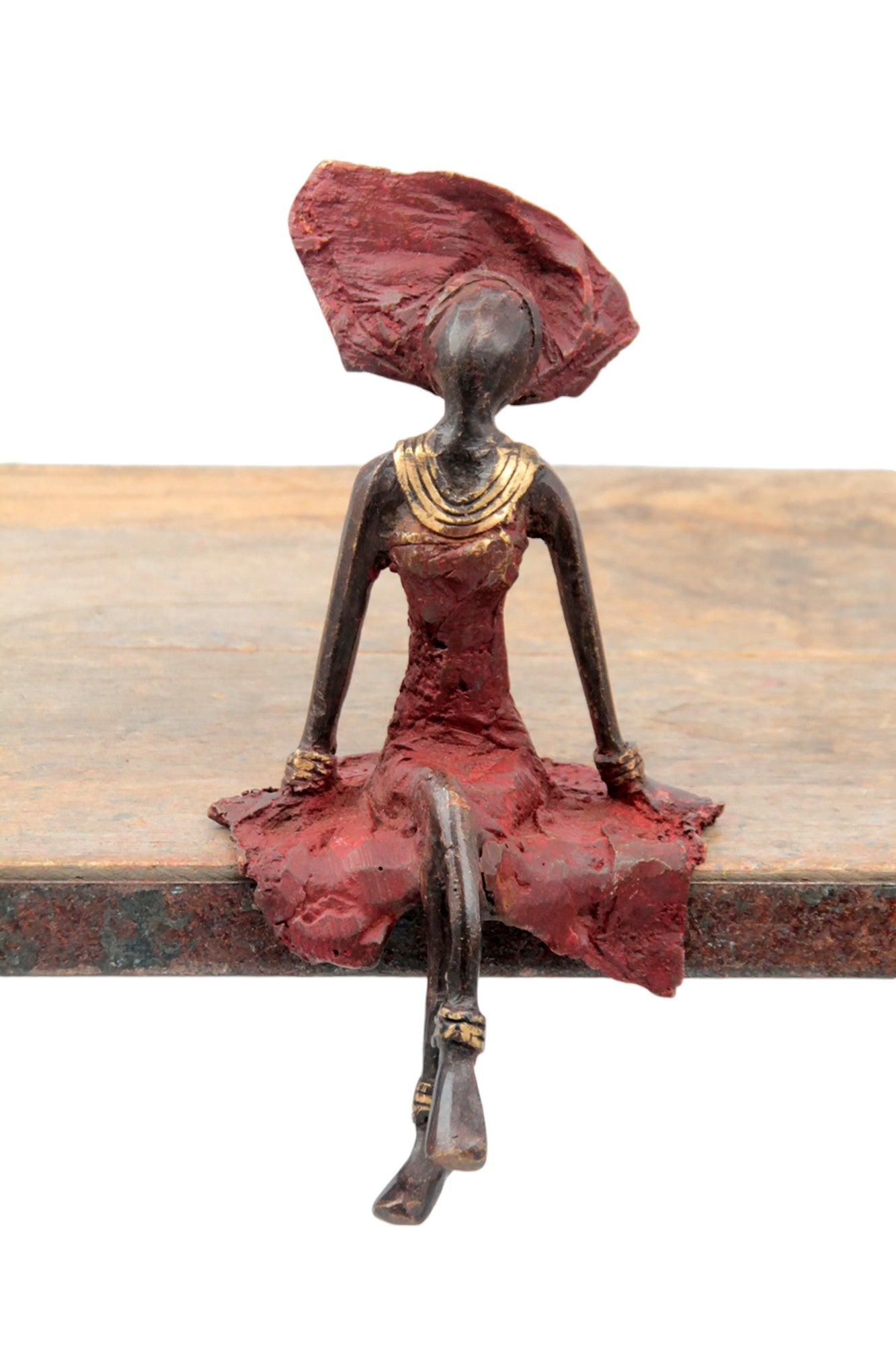 Bronze assis 15 cm rouge n°11