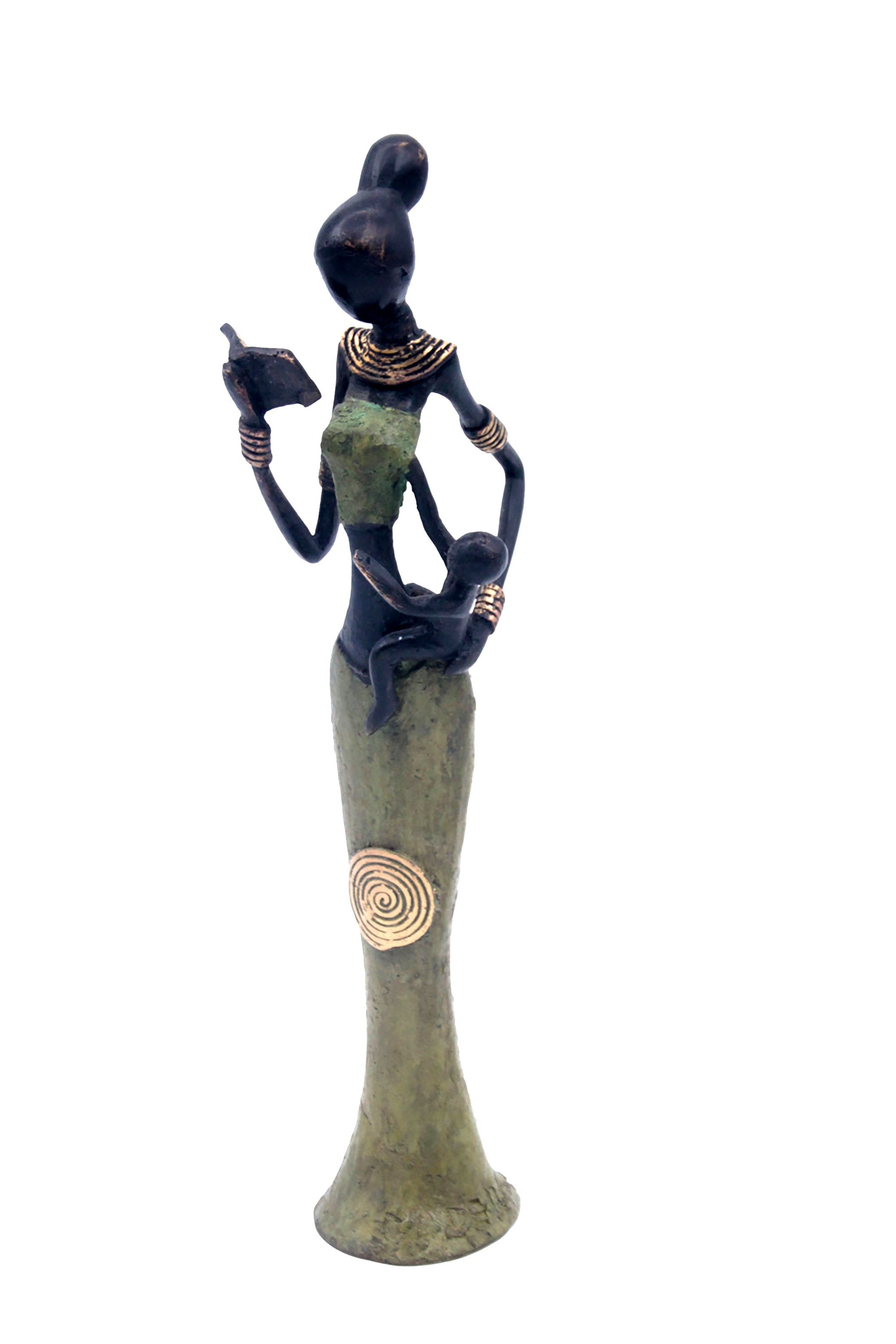 Bronze Mohamadi Dermé 30 cm vert n°1 Bronzes d'Afrique