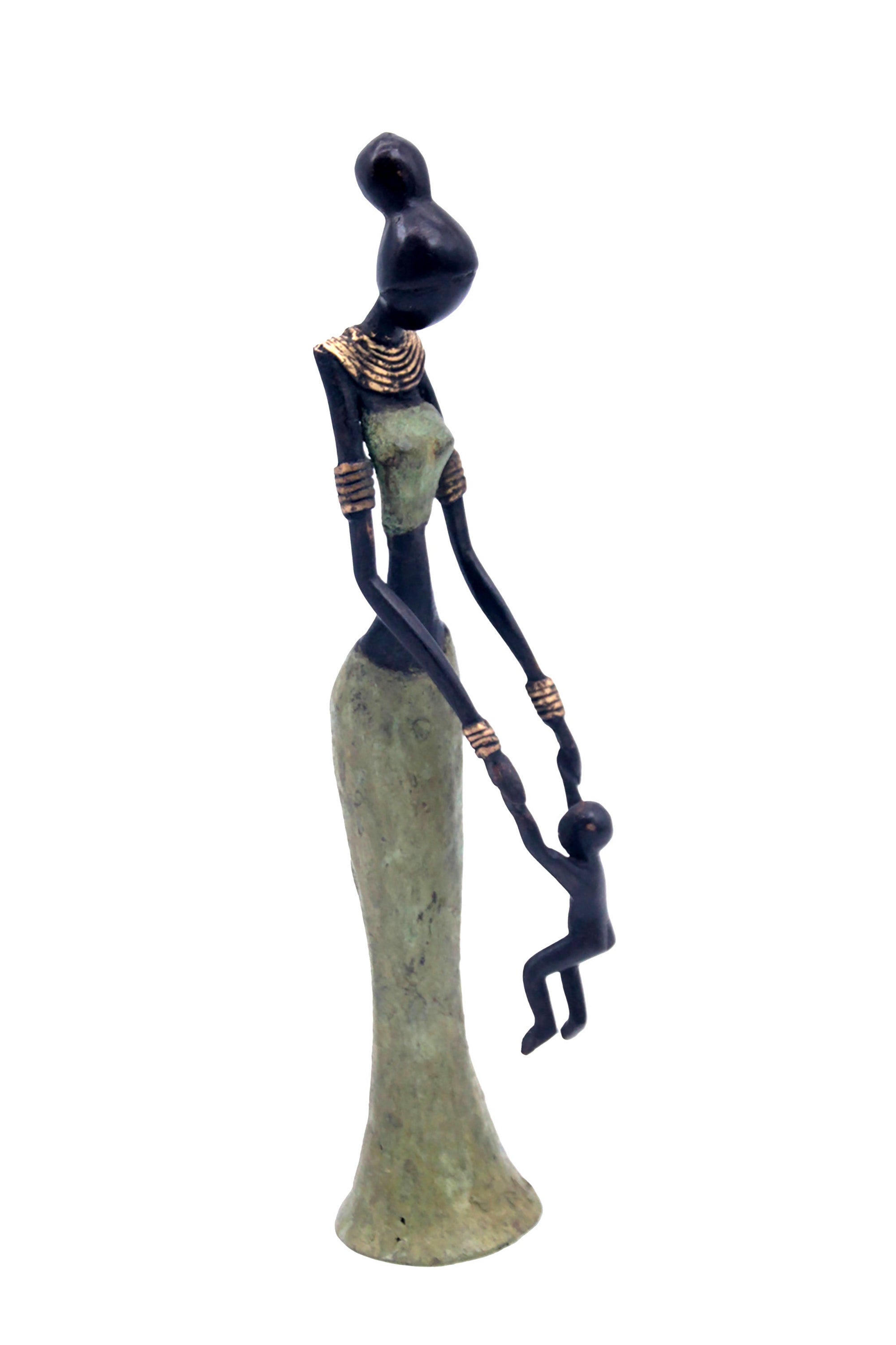 Bronze Mohamadi Dermé 30 cm vert n°2 Bronzes d'Afrique