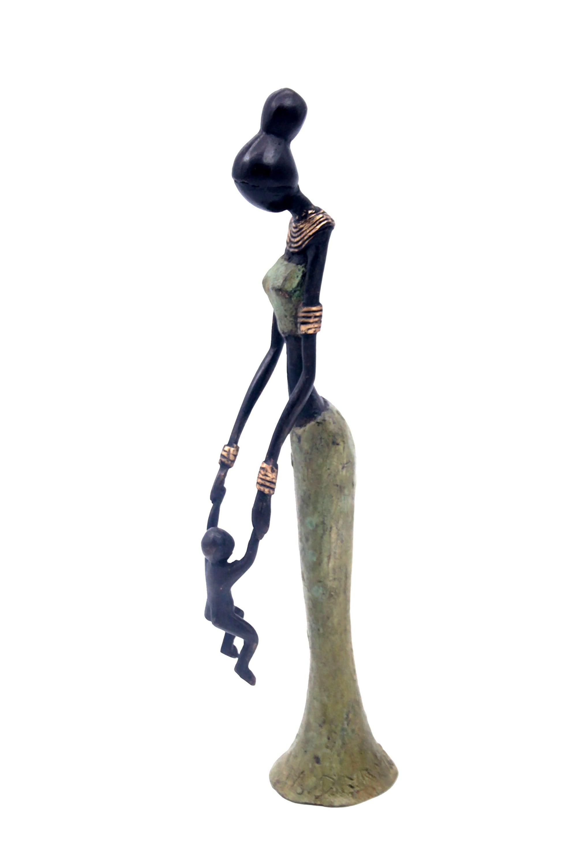 Bronze Mohamadi Dermé 30 cm vert n°2 Bronzes d'Afrique