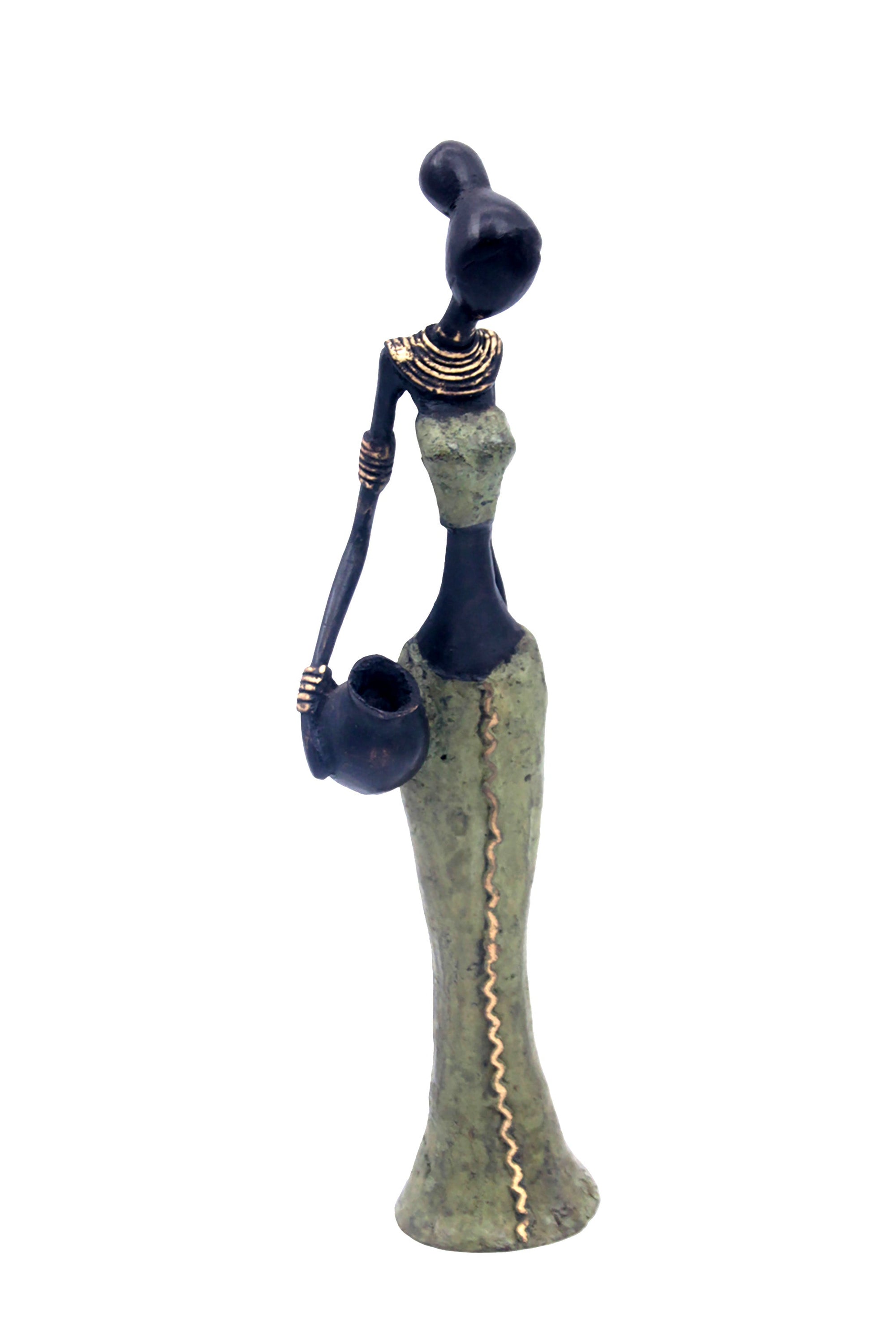 Bronze Mohamadi Dermé 30 cm vert n°3 Bronzes d'Afrique