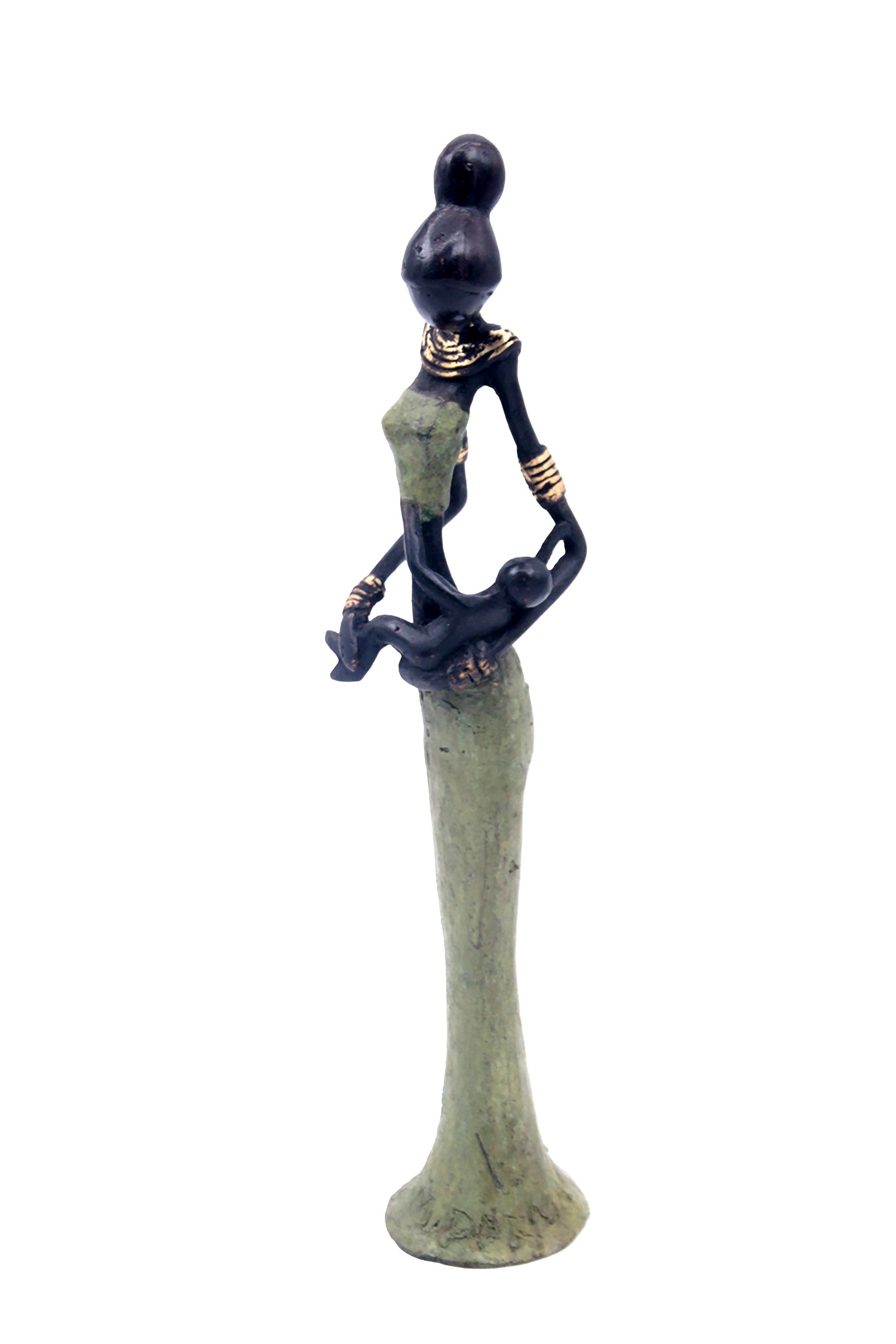 Bronze Mohamadi Dermé 30 cm vert n°5 Bronzes d'Afrique