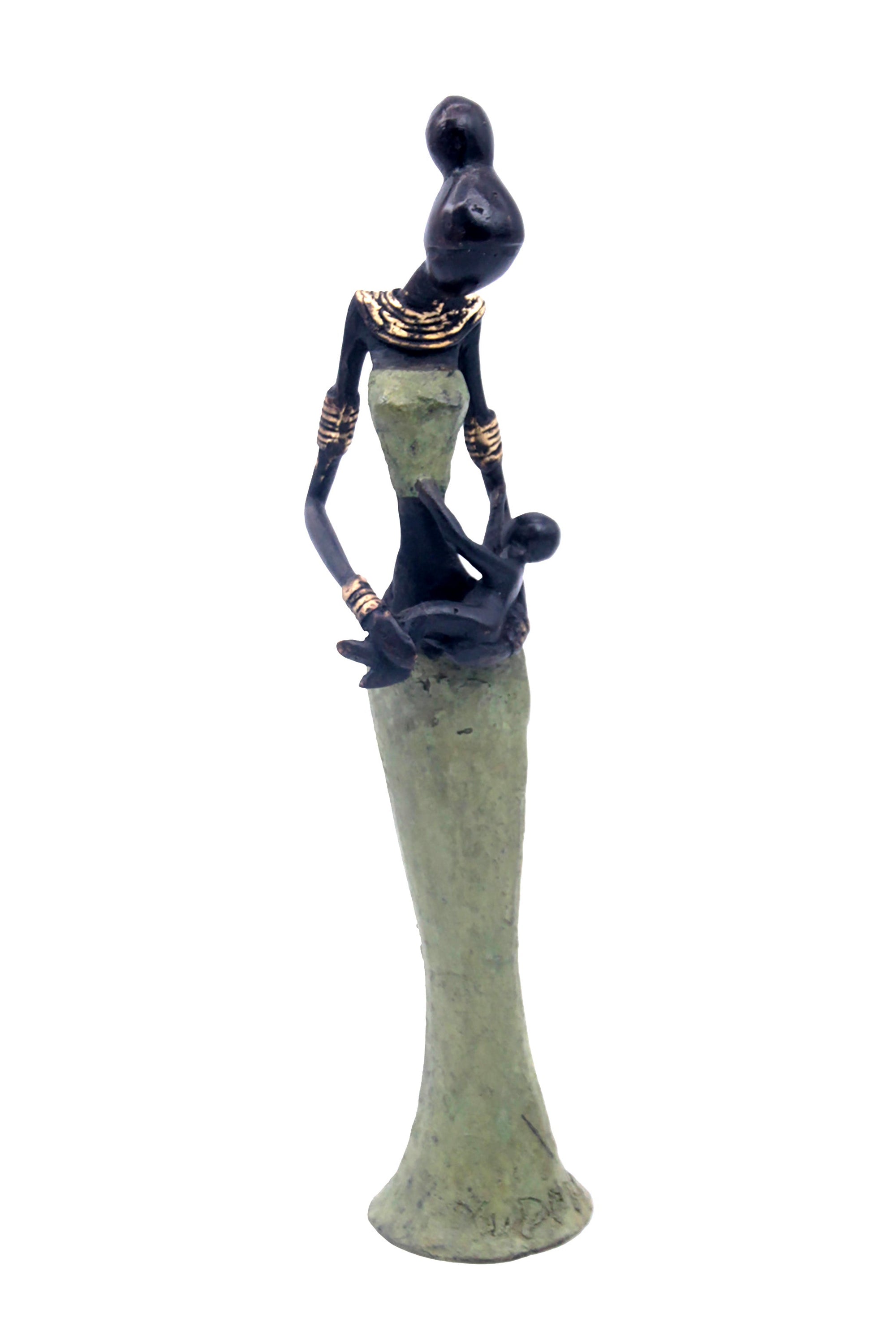 Bronze Mohamadi Dermé 30 cm vert n°5 Bronzes d'Afrique