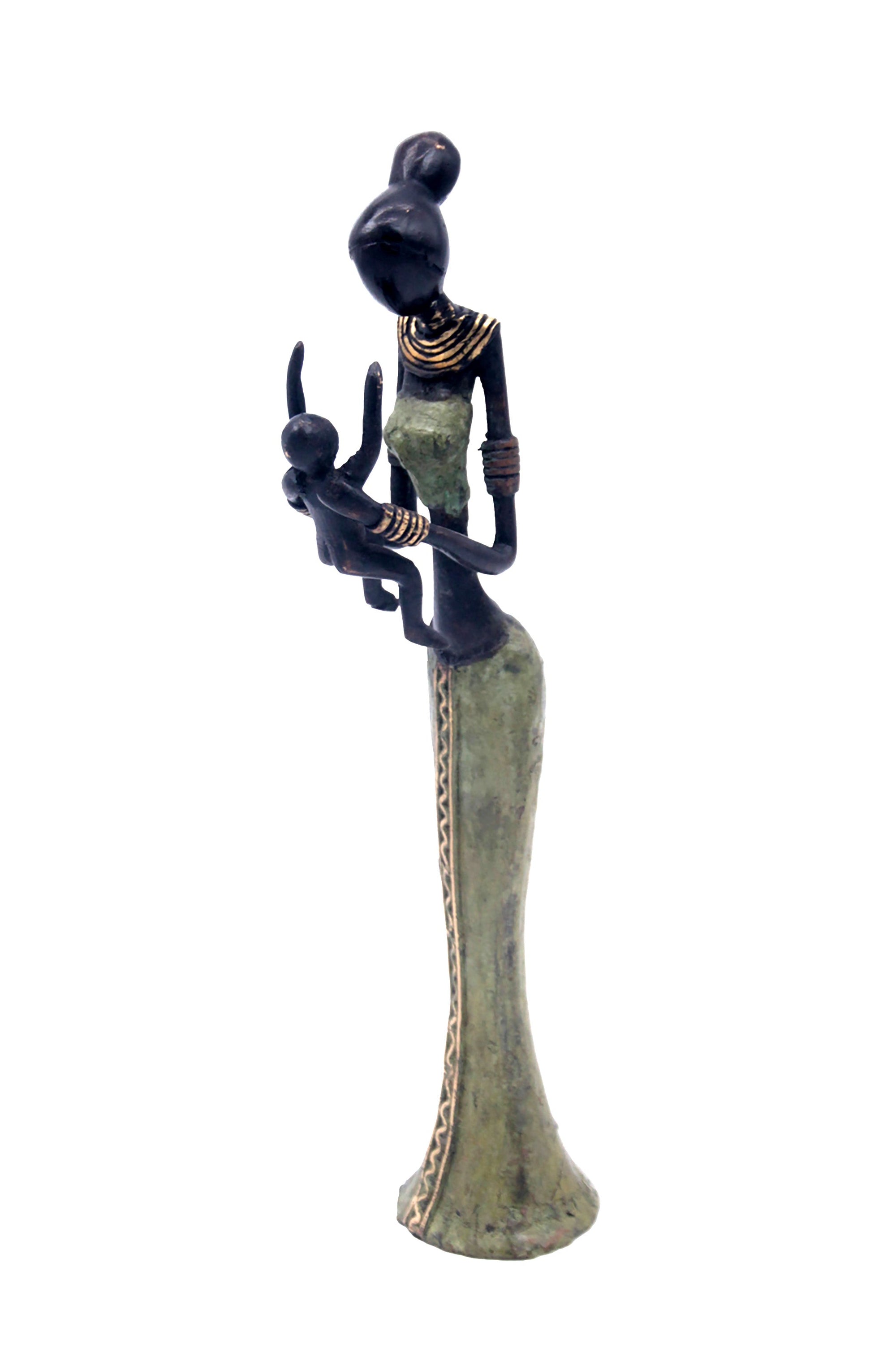 Bronze Mohamadi Dermé 30 cm vert n°7 Bronzes d'Afrique