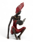 Bronze assis à poser 25 cm rouge n°1