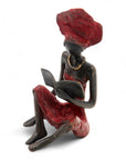 Bronze assis à poser 25 cm rouge n°1