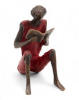Bronze assis à poser 25 cm rouge n°6