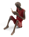 Bronze assis à poser 25 cm rouge n°6