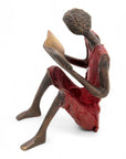 Bronze assis à poser 25 cm rouge n°6