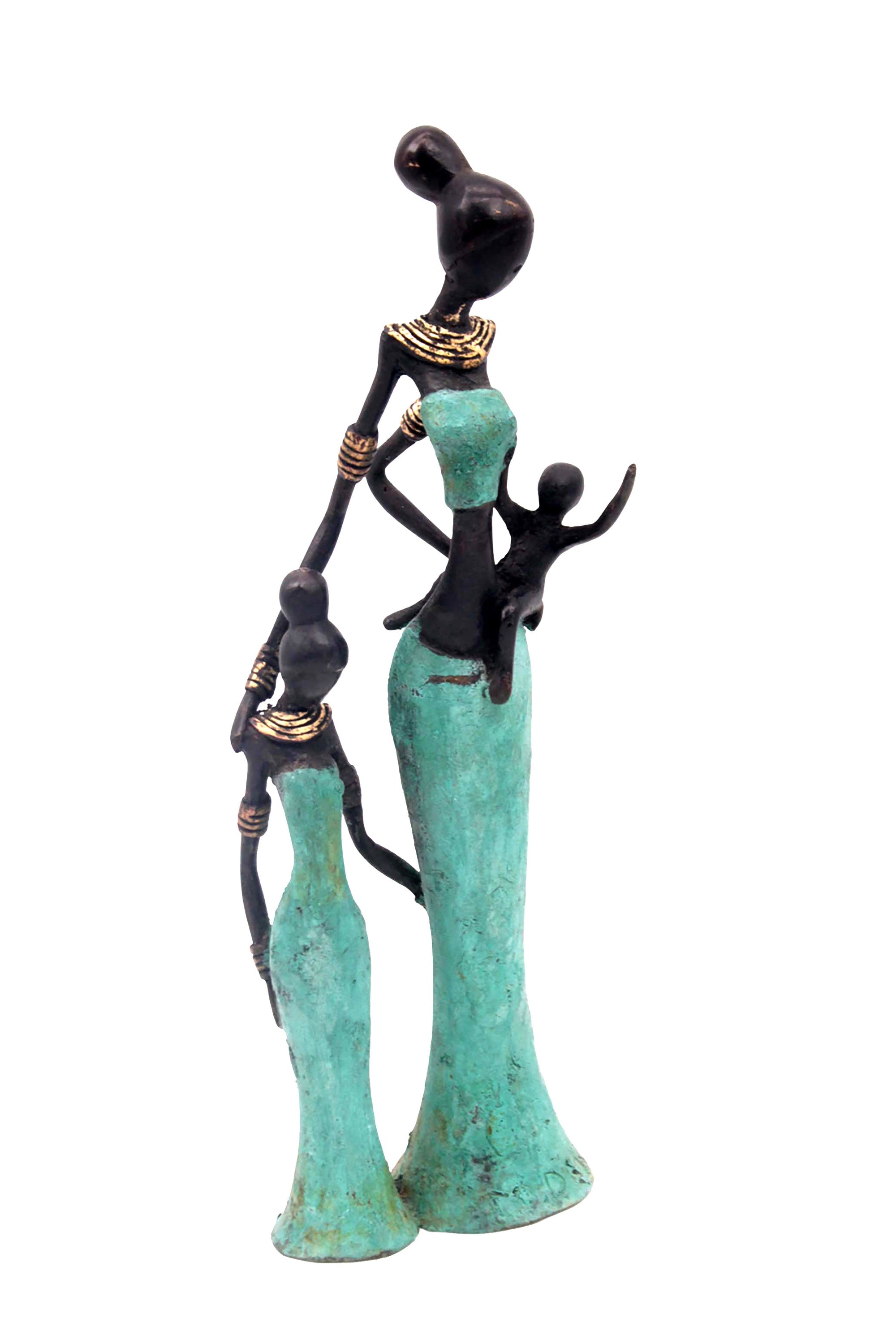 Bronze Mohamadi Dermé 30 cm turquoise n°1 Bronzes d'Afrique