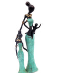 Bronze Mohamadi Dermé 30 cm turquoise n°1 Bronzes d'Afrique