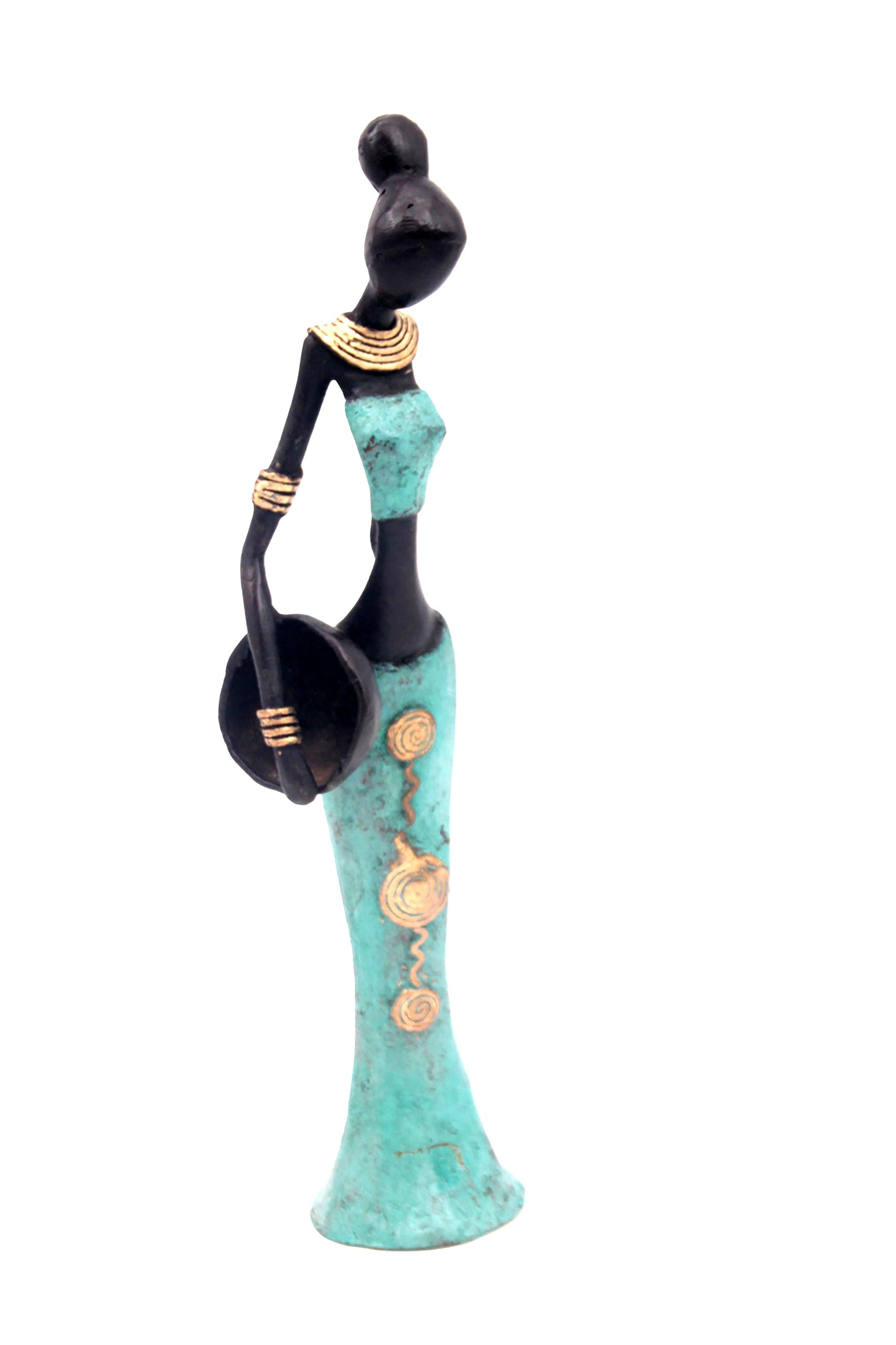 Bronze Mohamadi Dermé 30 cm turquoise n°3 Bronzes d'Afrique
