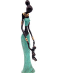 Bronze Mohamadi Dermé 30 cm turquoise n°7 Bronzes d'Afrique