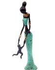 Bronze Mohamadi Dermé 30 cm turquoise n°7 Bronzes d'Afrique