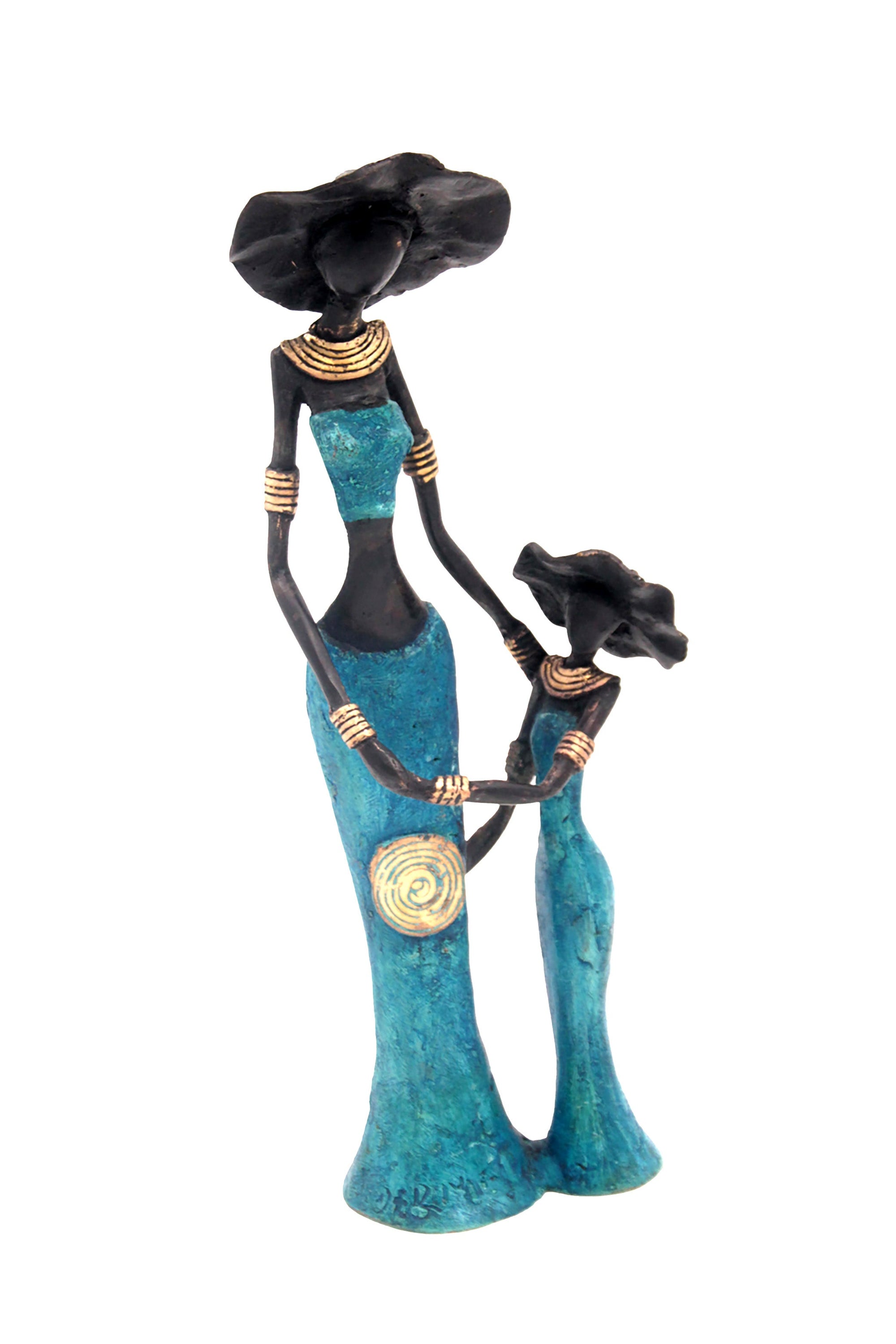 Bronze Mohamadi Dermé 30 cm bleu n°2 Bronzes d'Afrique